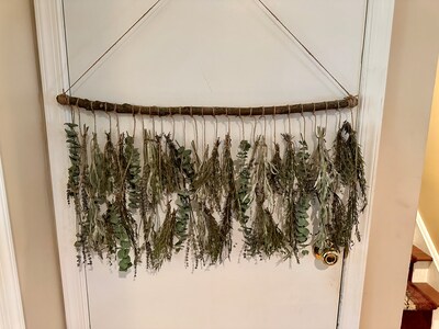 Rustic Hanging Dried Herbs and Lavender Wall Decor, Home Accent - image2